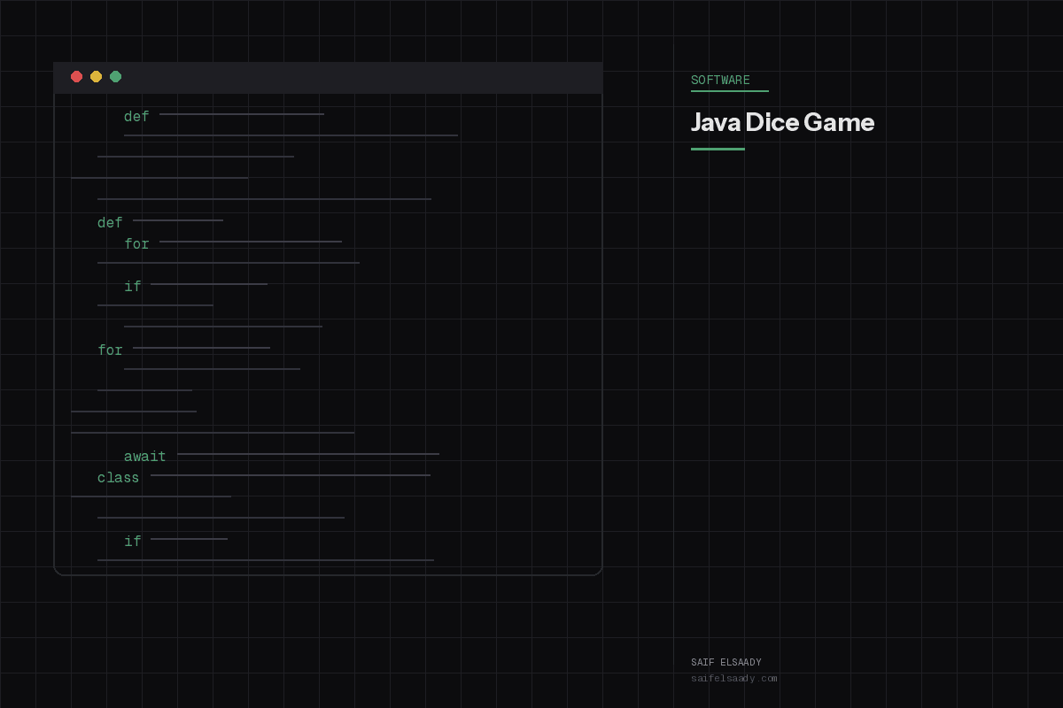 Java Dice Game